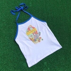 Vintage 1980s Wuzzles Hot Air Balloon Graphic Iron-On On New Halter Top
